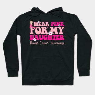 Pink For My Daughter With Typography Style Breast Cancer Hoodie